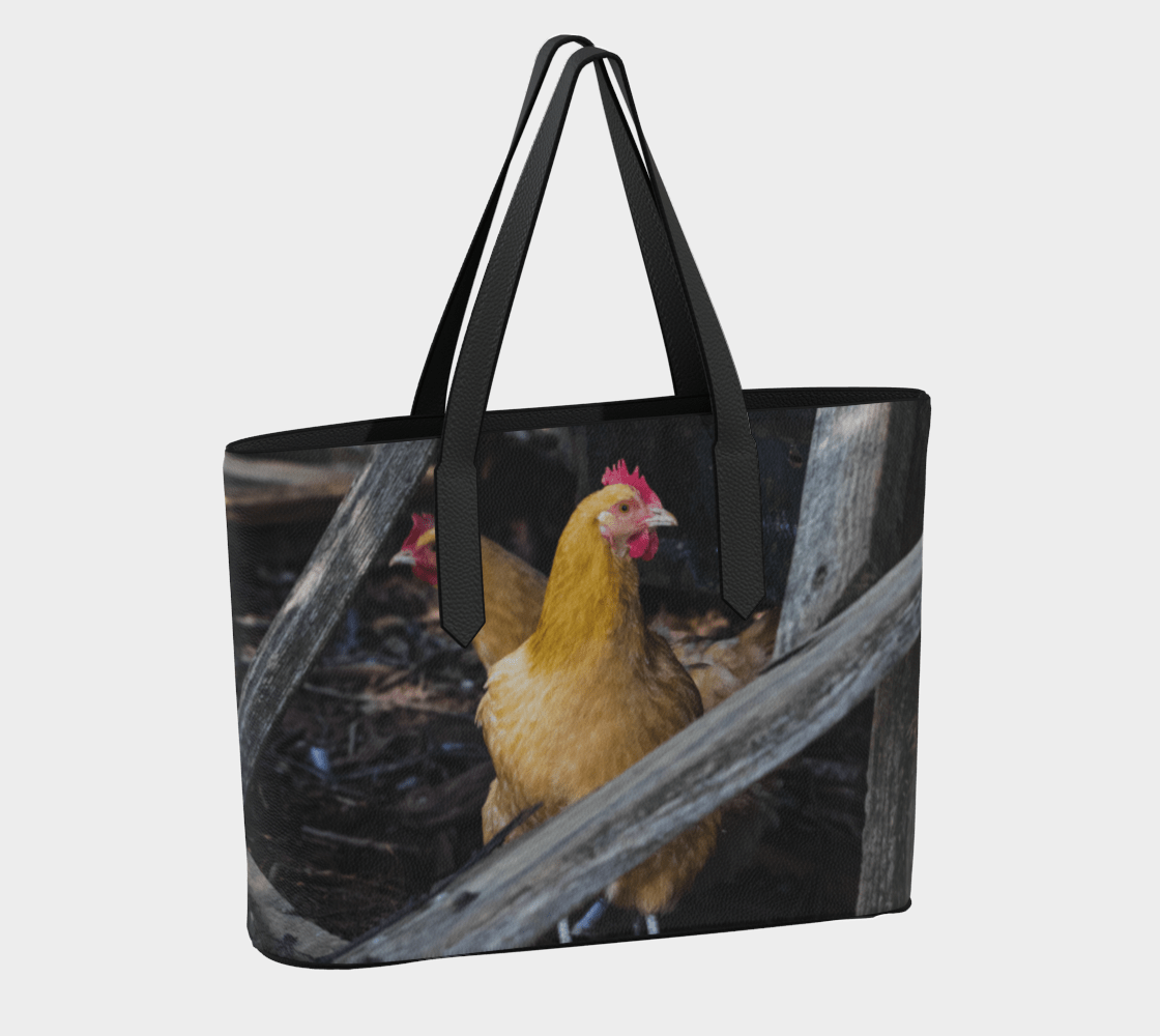 Buff Orpington Chicken Vegan Leather Tote Bag – Fits 16" Laptop | Rustic Farm-Inspired Shoulder Bag  Erin Johnson Photography