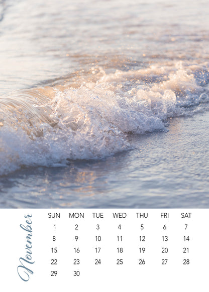 2026 Beach 5×7 Loose-Leaf Photography Desk Calendar