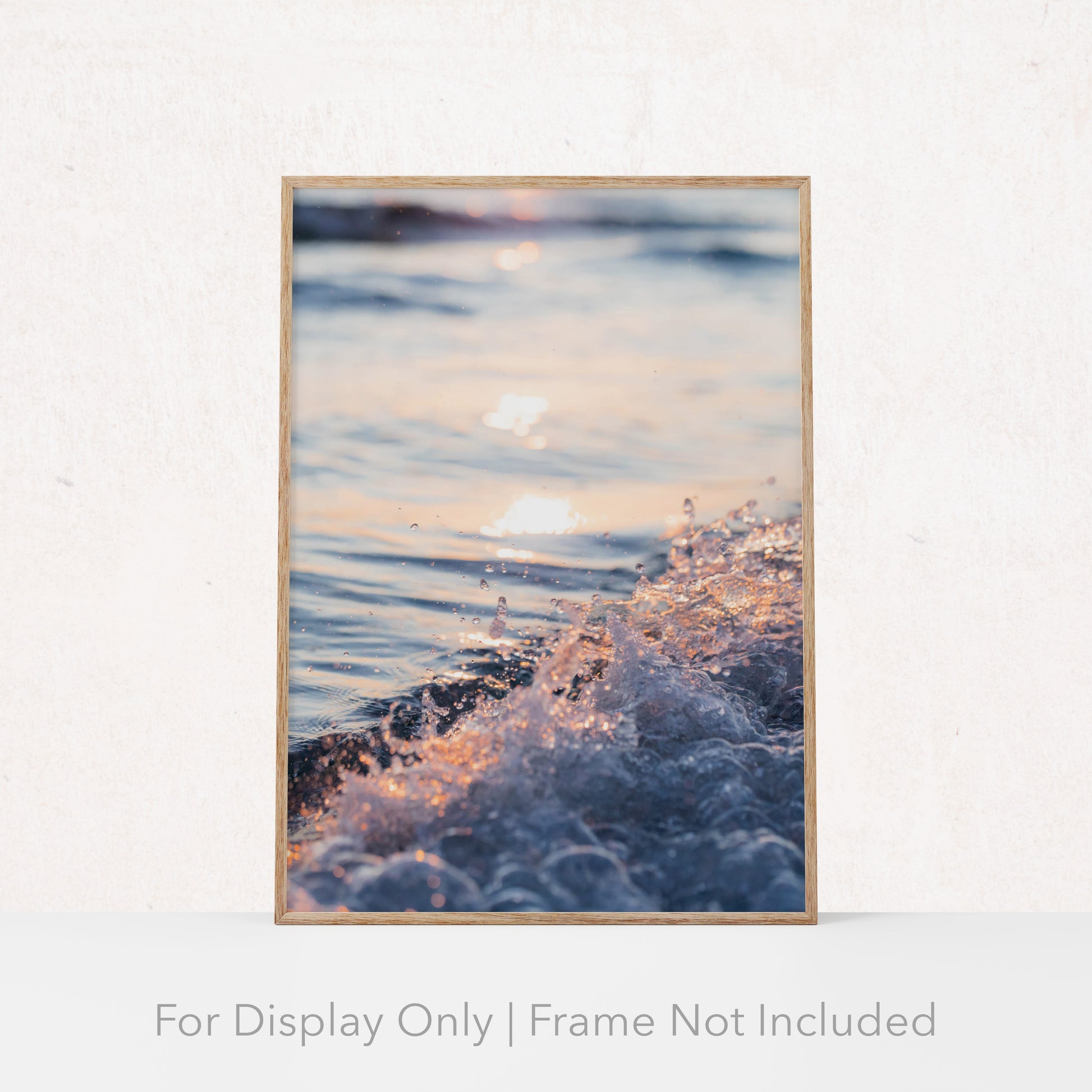 Golden wave crashing on the beach in Destin, Florida at sunset, Gulf Coast ocean wall art photography print and canvas.