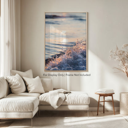 Sunlit Ocean Wave Photography Print or Canvas – Gulf Coast Beach Wall Art