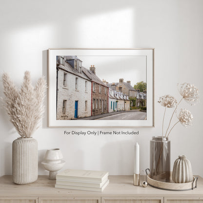 Scottish Village Street Wall Art – Rustic Countryside Architecture Photography Print or Canvas