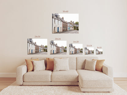 Scottish Village Street Wall Art – Rustic Countryside Architecture Photography Print or Canvas