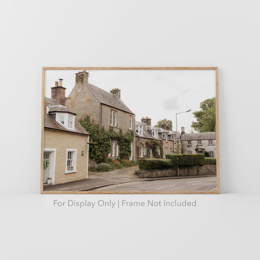 Charming Scottish Village Wall Art – Rustic Countryside Architecture Photography Print or Canvas