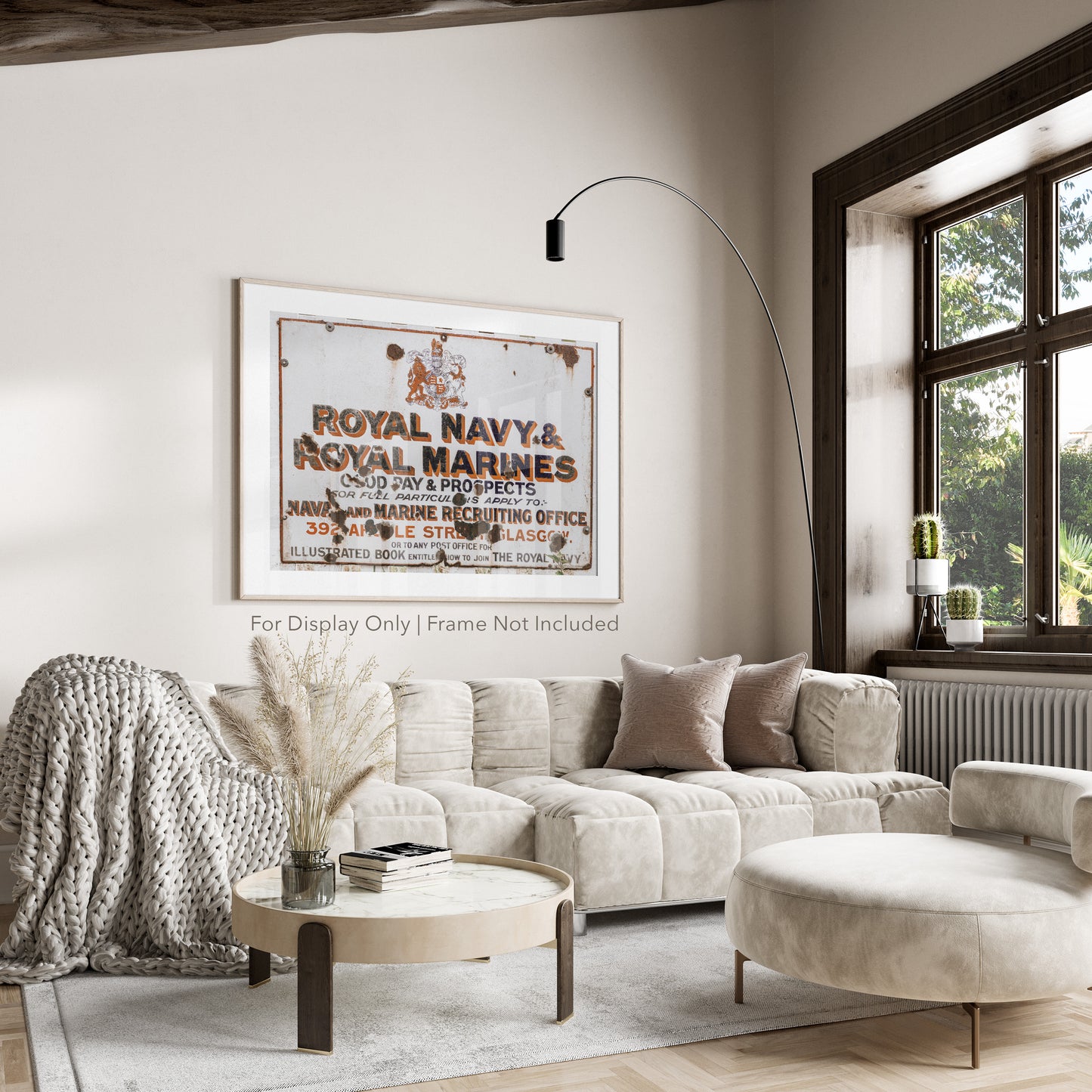 Royal Navy Sign Wall Art – Vintage Royal Marines Recruiting Office Glasgow Scotland Photography Print or Canvas