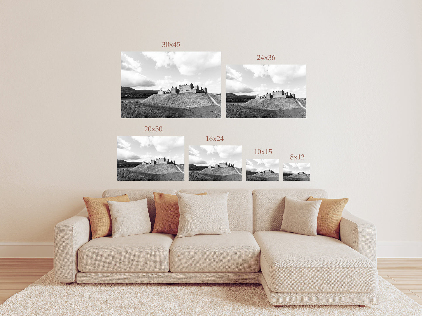 Ruthven Barracks Scotland Wall Art – Historic Highlands Ruins Black and White Photography Print or Canvas