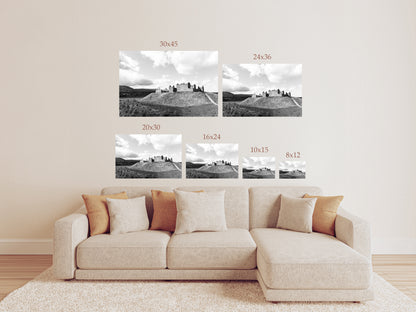 Ruthven Barracks Scotland Wall Art – Historic Highlands Ruins Black and White Photography Print or Canvas