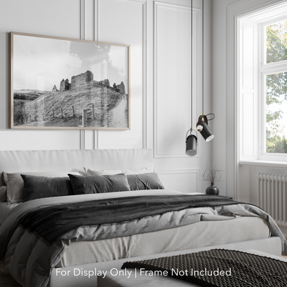 Black and White Ruthven Barracks Photography Print – Scotland Landscape Wall Art