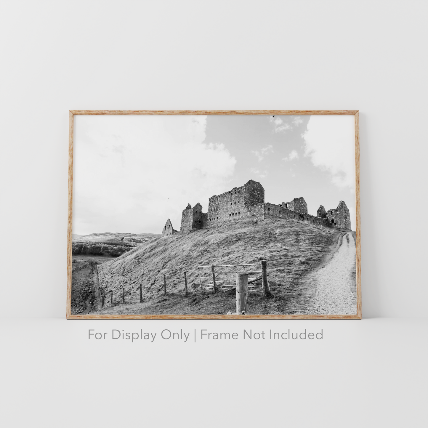 Black and White Ruthven Barracks Photography Print – Scotland Landscape Wall Art