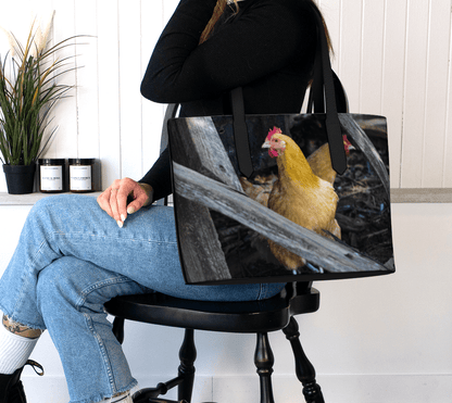 Buff Orpington Chicken Vegan Leather Tote Bag – Fits 16" Laptop | Rustic Farm-Inspired Shoulder Bag  Erin Johnson Photography