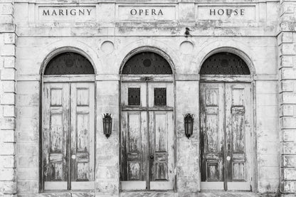 Marigny Opera House | Black and White New Orleans Print