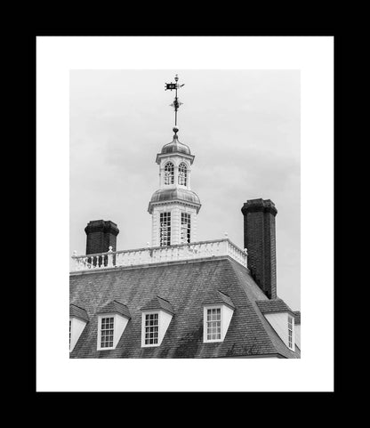 Governor's Mansion Tower | Black and White Williamsburg Virginia Print