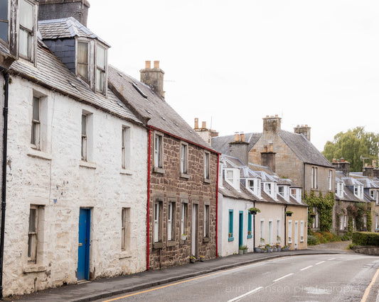 Scottish Village Street Wall Art – Rustic Countryside Architecture Photography Print or Canvas