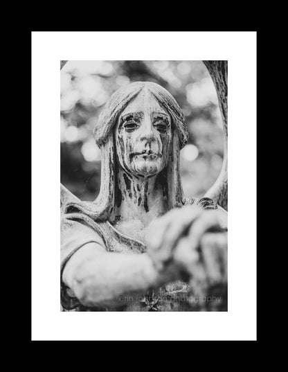 Haserot Angel in Black and White II | Cleveland Cemetery Photography Print