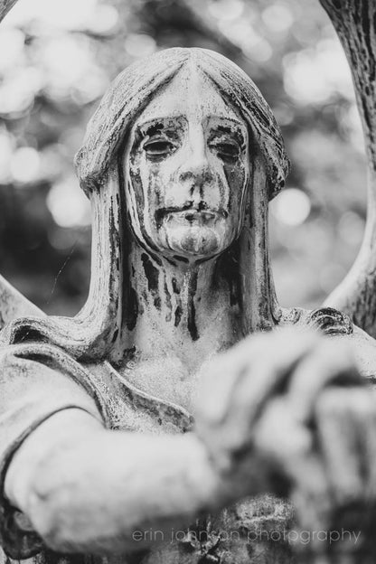 Haserot Angel in Black and White II | Cleveland Cemetery Photography Print