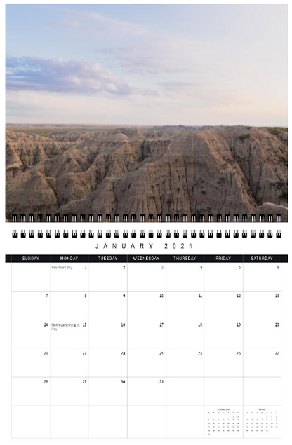 2024 South Dakota Wall Calendar