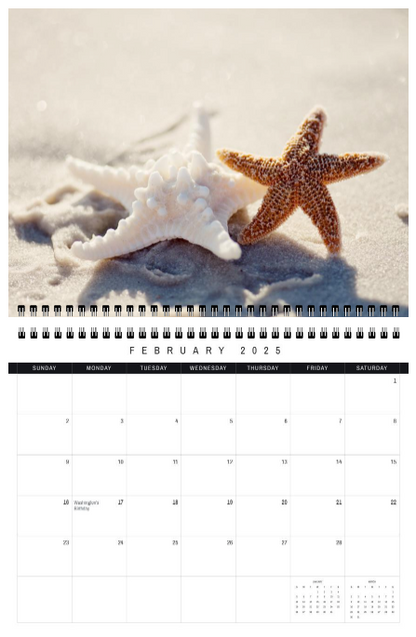 2025 Beach Wall Calendar