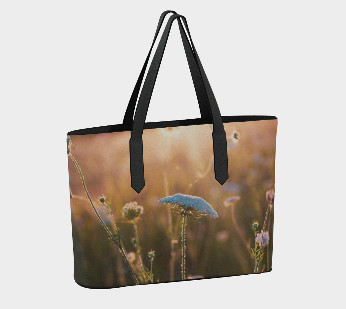 Queen Anne's Lace Vegan Leather Tote Bag