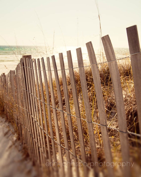 a wooden fence on the beach next to the ocean