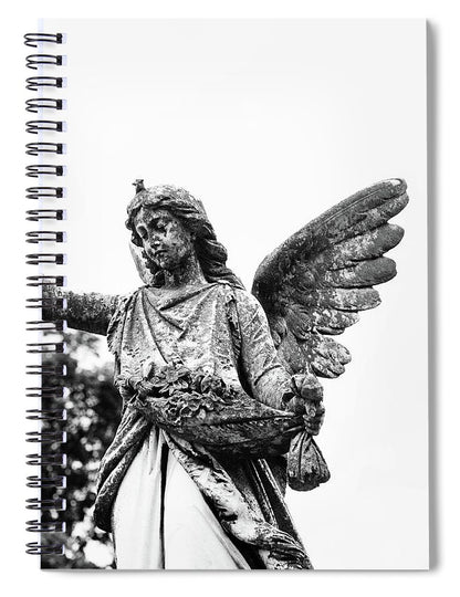 Black and White Angel Mount Olivet - Spiral Notebook