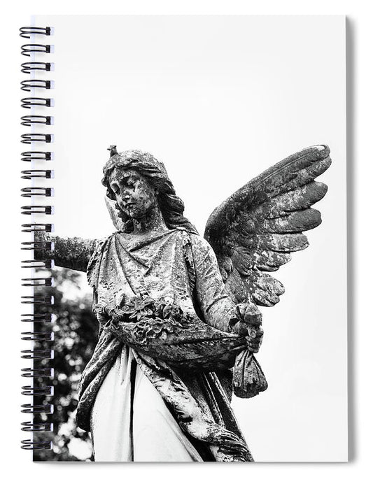 Black and White Angel Mount Olivet - Spiral Notebook