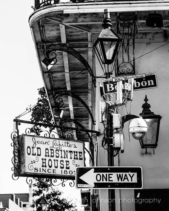 Black and White Bourbon Street | New Orleans Photograph