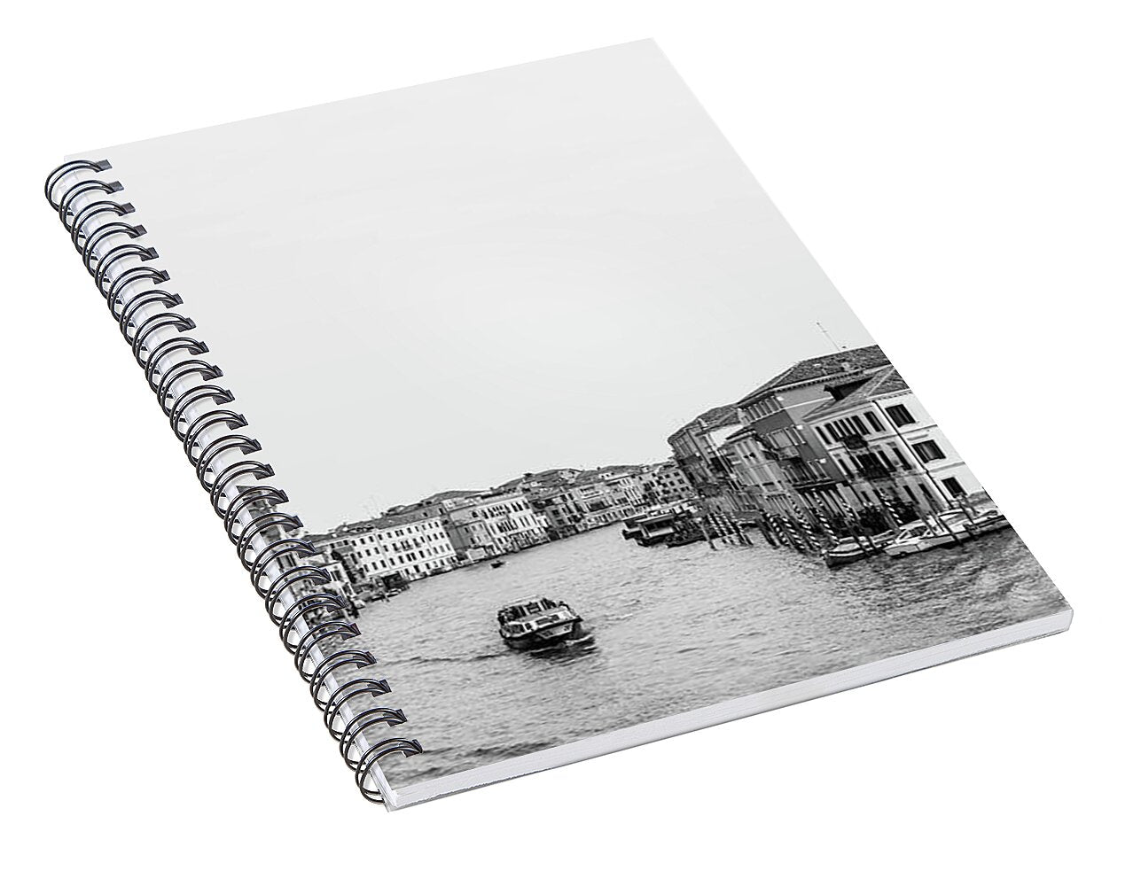 Black and White Grand Canal Venice Italy - Spiral Notebook