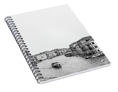 Black and White Grand Canal Venice Italy - Spiral Notebook