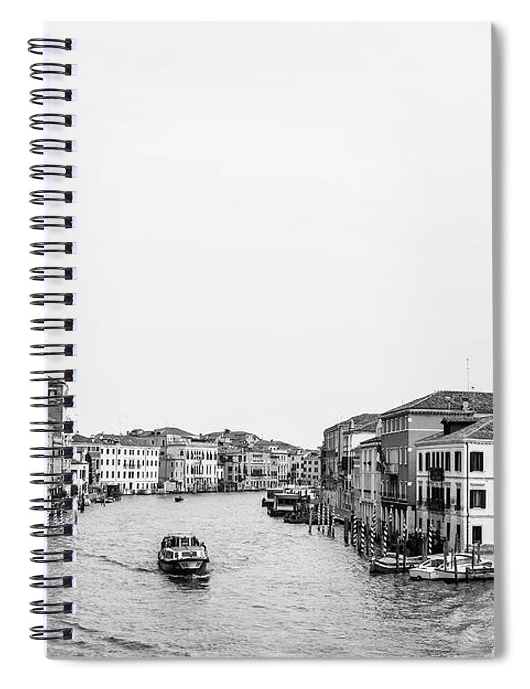 Black and White Grand Canal Venice Italy - Spiral Notebook