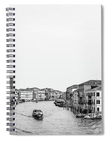 Black and White Grand Canal Venice Italy - Spiral Notebook