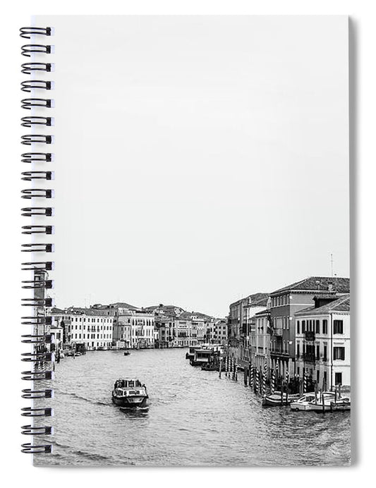 Black and White Grand Canal Venice Italy - Spiral Notebook