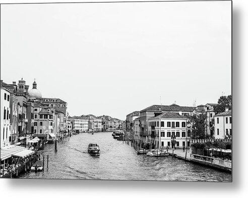 Black and White Grand Canal Venice Italy - Metal Print
