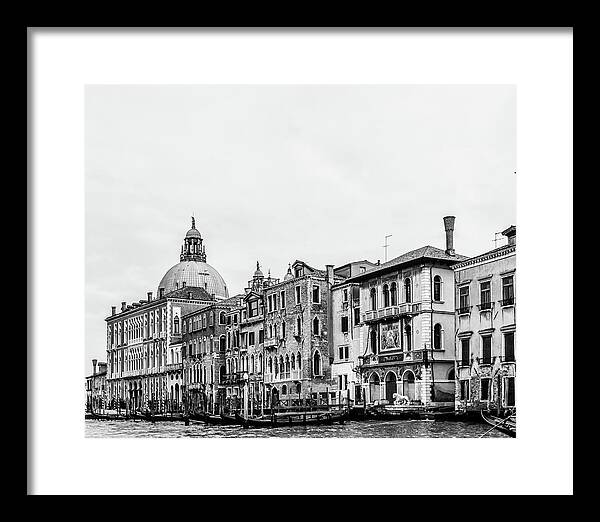 Black and White Grand Canal Venice Italy II - Framed Print
