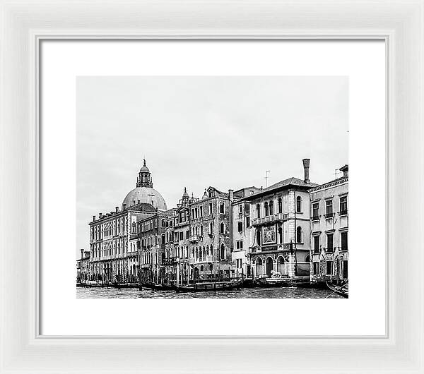 Black and White Grand Canal Venice Italy II - Framed Print