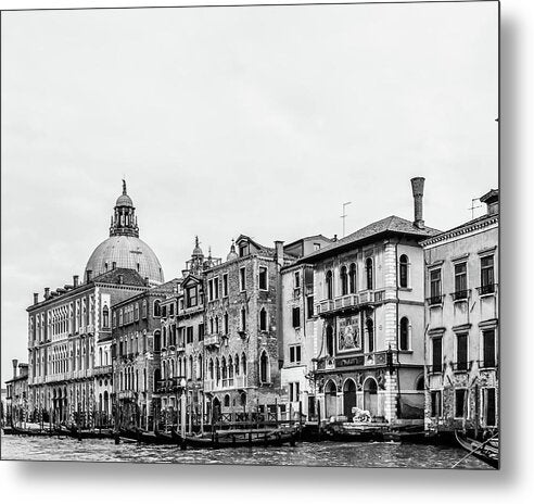 Black and White Grand Canal Venice Italy II - Metal Print