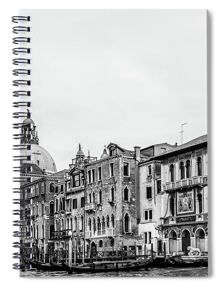 Black and White Grand Canal Venice Italy II - Spiral Notebook