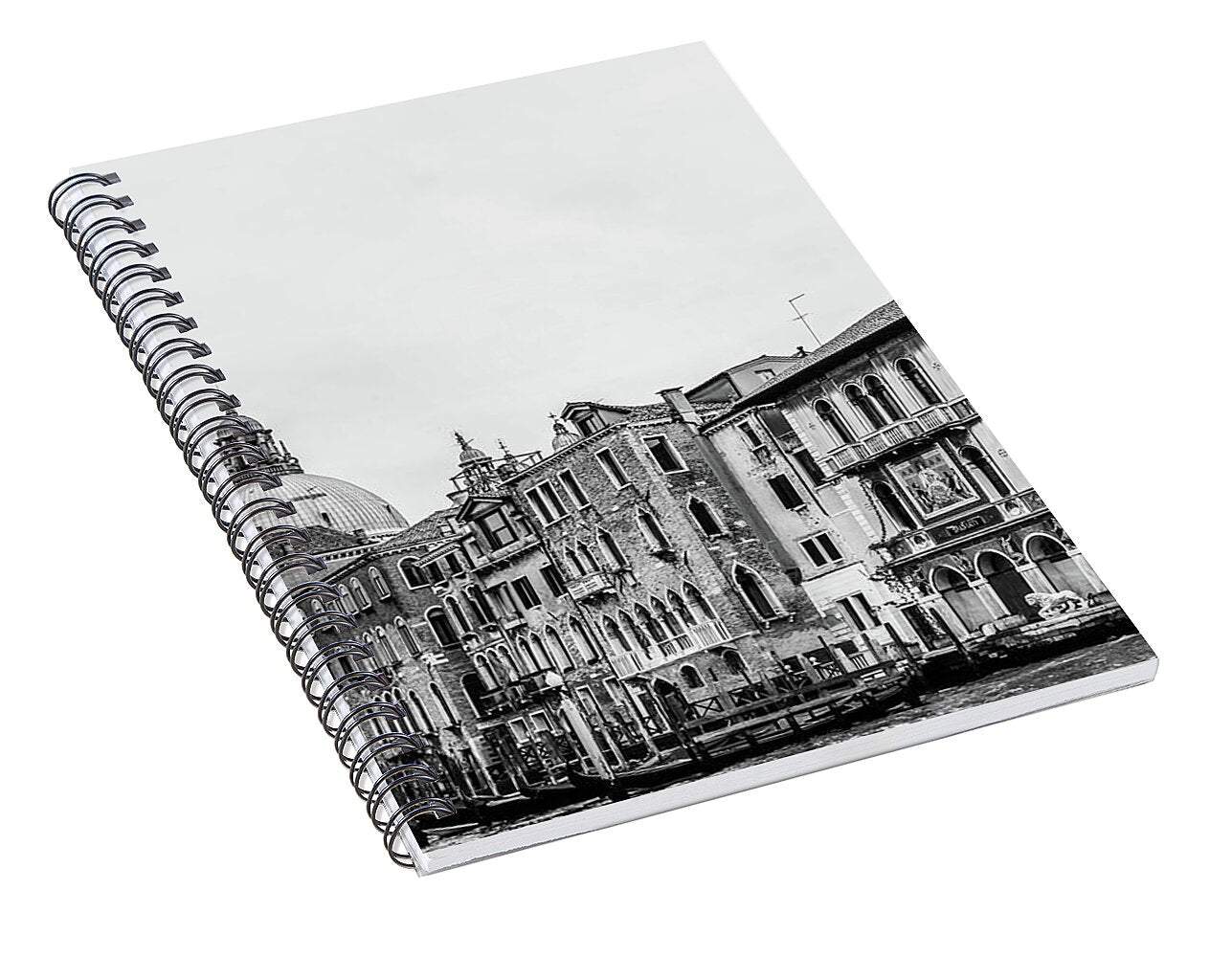Black and White Grand Canal Venice Italy II - Spiral Notebook