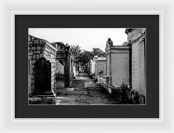 Black and White Lafayette Cemetery, New Orleans - Framed Print