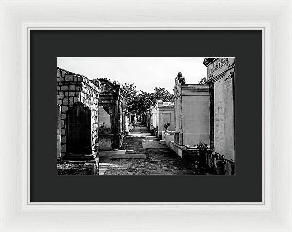 Black and White Lafayette Cemetery, New Orleans - Framed Print