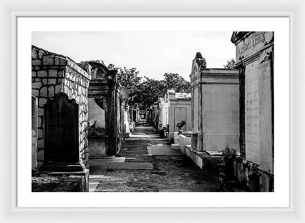 Black and White Lafayette Cemetery, New Orleans - Framed Print