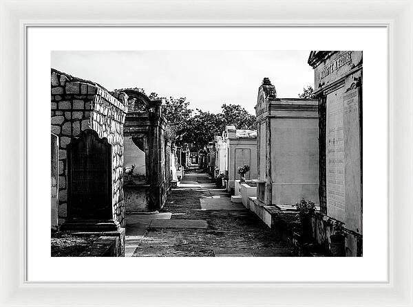 Black and White Lafayette Cemetery, New Orleans - Framed Print