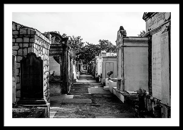 Black and White Lafayette Cemetery, New Orleans - Framed Print