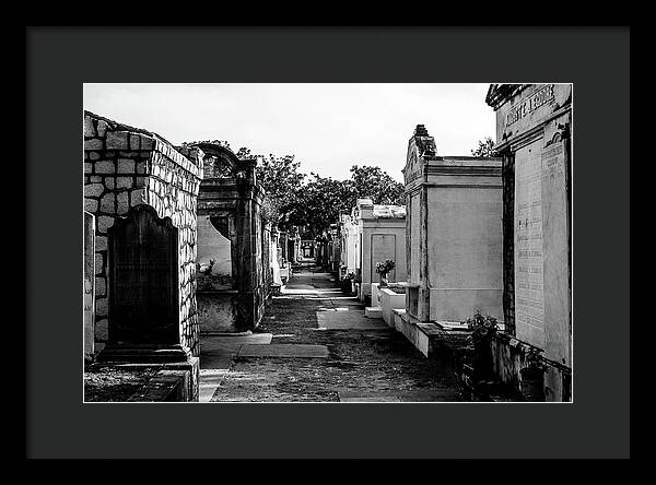 Black and White Lafayette Cemetery, New Orleans - Framed Print