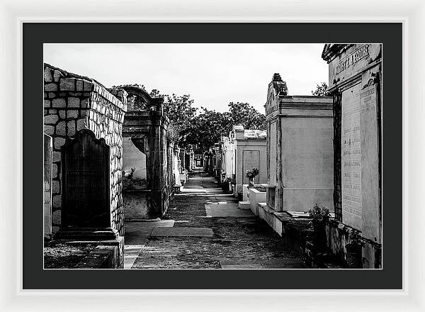 Black and White Lafayette Cemetery, New Orleans - Framed Print