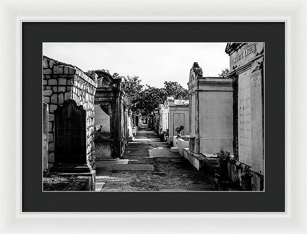 Black and White Lafayette Cemetery, New Orleans - Framed Print