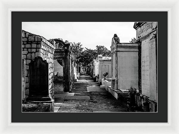 Black and White Lafayette Cemetery, New Orleans - Framed Print