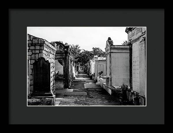 Black and White Lafayette Cemetery, New Orleans - Framed Print