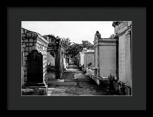 Black and White Lafayette Cemetery, New Orleans - Framed Print