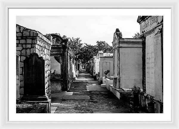 Black and White Lafayette Cemetery, New Orleans - Framed Print