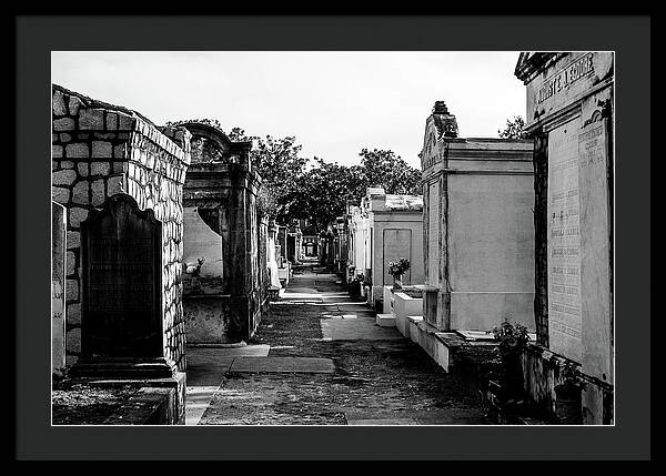 Black and White Lafayette Cemetery, New Orleans - Framed Print