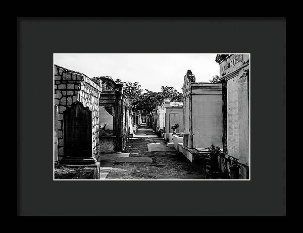 Black and White Lafayette Cemetery, New Orleans - Framed Print